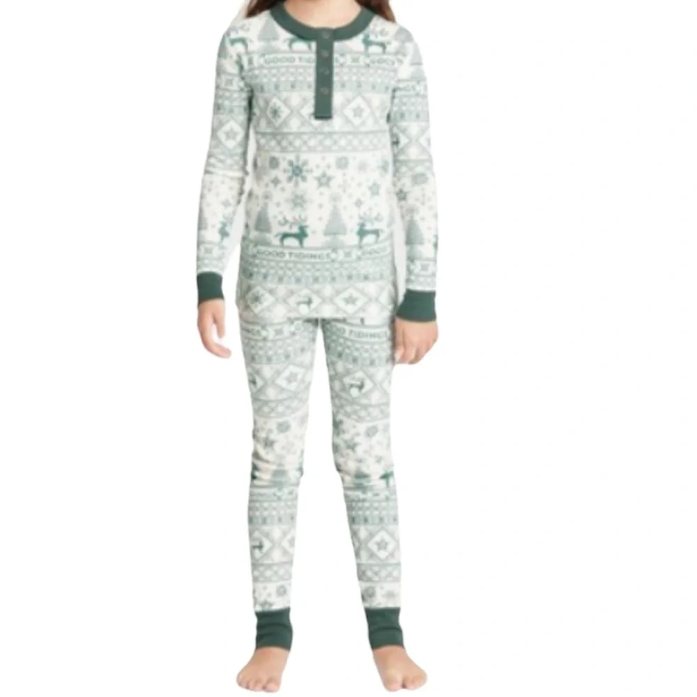 Hearth & Hand Unisex Green Good Tidings Pajamas